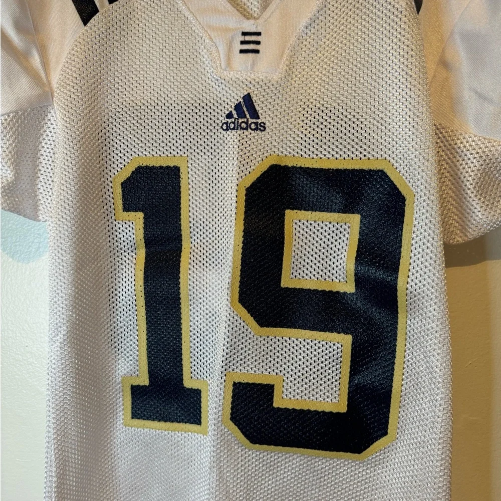 Adidas Notre Dame Fighting Irish #19‎ Game Worn Jersey Size 44 White Football